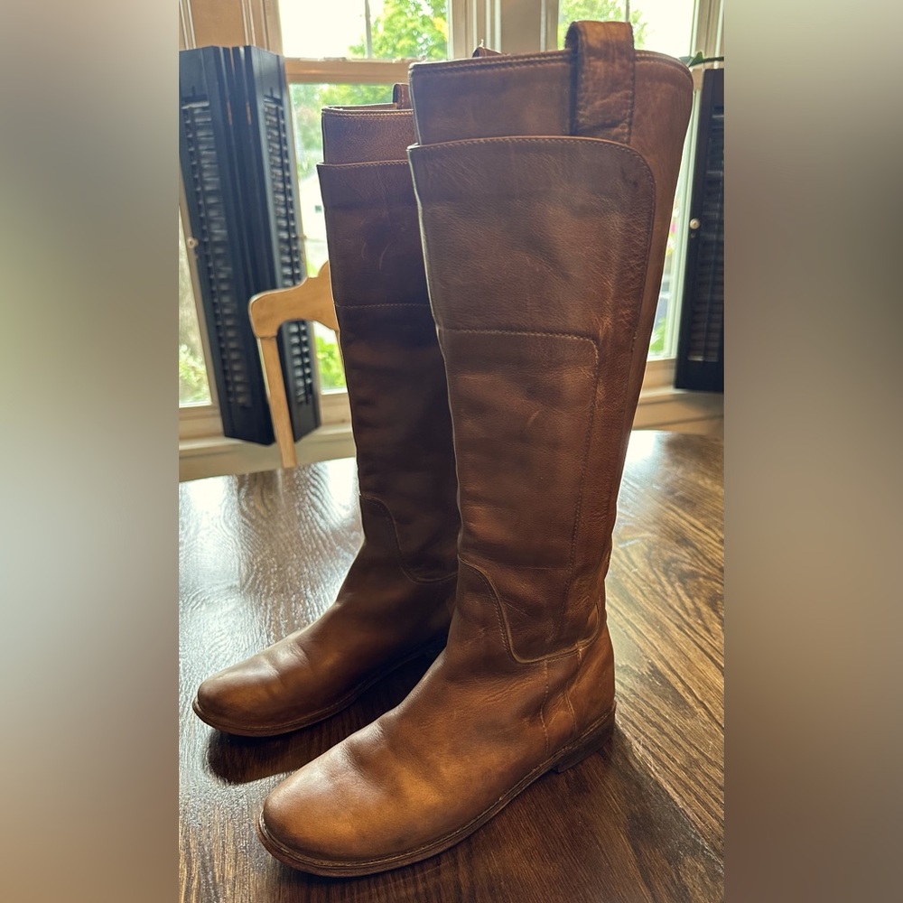 Frye Womens Paige Tall Riding Brown Leather Boots Bota Size - 8.5